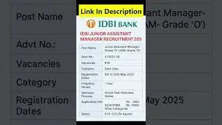 IDBI Bank Recruitment 2025