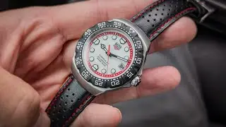 Watch U Strappin'?! Ep. 518 - TAG Heuer Formula 1 Solargraph StrapsCo Black Rally Strap w Red Stitch