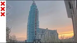 Timelapse Westertoren opbouw steiger