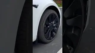 Adding Uberturbine wheel covers to a Tesla Model 3 in seconds (featuring EV Base) #shorts