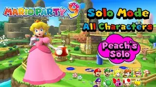 Mario Party 9 - Solo Mode - All Characters Playthrough - Part 1 Peach's Mini Stars Run (P)