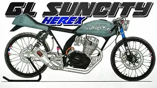 Cara menggambar motor drag herex GL SUNCITY, Cara Menggambar herex gl suncity