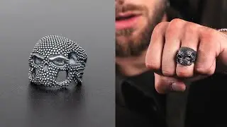 Goth 925 silver skull ring for men, gothic jewelry for him | Emmanuela&reg;