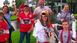 Panthers fans send team off at Fort Lauderdale airport ahead of Stanley Cup Final