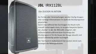 Der DUCKER der JBL IRX112BT zur Musikabsenkung bei Sprachdurchsagen
