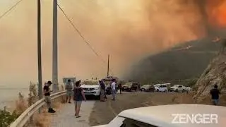 Dramatic Battle To Save Thermal Power Plant From Wildfires In Turkey