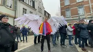 Bad Kreuznach, Germany. January 30, 2024, defending democracy demonstration