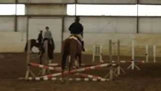 Kayla riding Cover in a lesson @ Camelot Farm