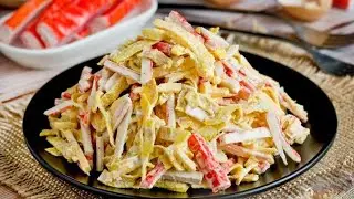 Crab with a New Look: Crab Stick and Egg Pancake Salad