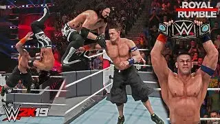 WWE 2K19: John Cena wins his 16th World Championship vs AJ Styles (Royal Rumble 2017 Moment)