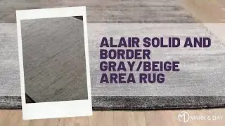 Alair Solid and Border Gray/Beige Area Rug