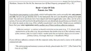 Deed = color of title - U.S. Citizen = Fiction - EXPLAINED