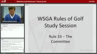 WSGA Rules of Golf Study Session - February 26, 2015 Part 1 of 2