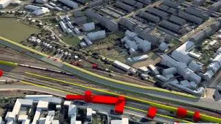 Bahnausbau Bamberg: Visualisierung der Durchfahrung mit Tunnel