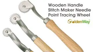 Wooden Handle Stitch Maker Needle Point Tracing Wheel