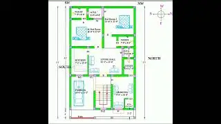 30 x 51 East Facing 2 BHK House Plan.