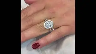 2.3 carat Oval Lab Grown Diamond Halo Engagement Ring