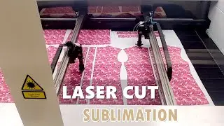 Two Heads Laser Cutter with Camera for Sublimated Apparel