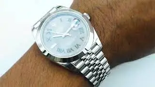Rolex 126300 Datejust 41 mm Smooth Bezel Stainless Steel Wimbledon Dial Jubilee Bracelet 2017