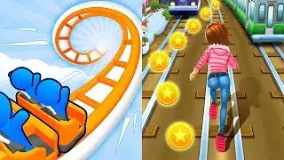 Runner Coaster vs Subway Princess Runner - Gameplay MAX LEVELS SpeedRun Android iOS Ep 24