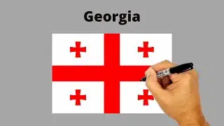 How to draw Georgia flag step by step