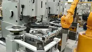 Motor stator rotor notching press with 6 joint robot