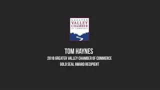 Tom Haynes 2018 GVCC Gold Seal Award Recipient