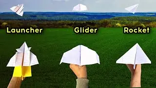 Best 3 flying paper launcher, top 3 paper rocket plane, new glider plane, super rocket, fly launcher