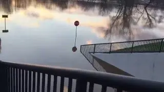 Leaky Flood Control Gate at Heritage Park in Rome, Georgia on Boxing Day 2015