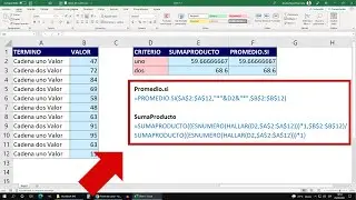 Promediar con Criterios y Comodines en Excel - Funciones SUMAPRODUCTO & PROMEDIO.SI