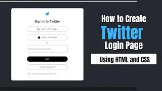 Twitter Home Page | Using HTML and CSS | Bluebace
