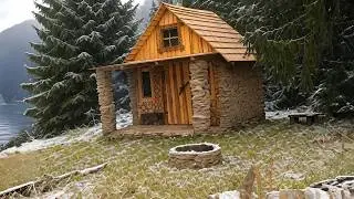 Building an Epic Log Home Alone in the Wild: Peaceful Off-Grid Life with My Loyal Dog 2025