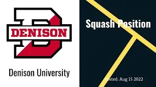 Squash Job - Denison University - Assistant Squash Coach - USA - Squashgeek