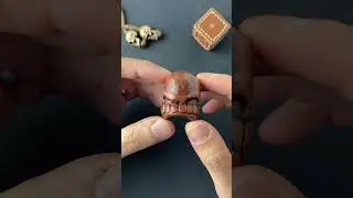 Leather Skull Ring made using Veg tan leather