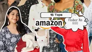 HUGE Amazon Tops Haul *Under Rs 500*| 15 Tops, Tshirts, Kurtis Try-On Haul 2026| Renigraphy