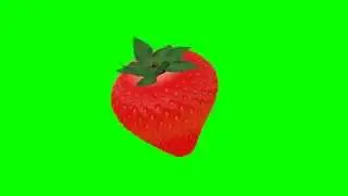 strawberry in green screen footage