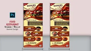 Food Standee Banner Design | Roll up Banner Design | Standee Banner | Standee Design In Photoshop