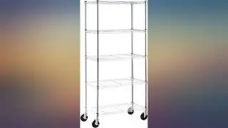 Amazon Basics 5-Shelf Shelving Storage Unit on 4'' Wheel Casters , Chrome Silver review