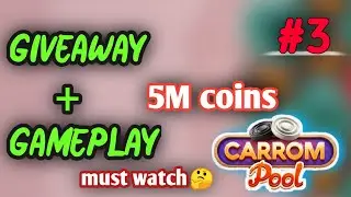 😍 Giveaway + gameplay &hearts;️/ 5M coins carrom pool😱/ for you💜