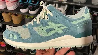 Asics Gel-Lyte III Misty Pine Seafoam on feet