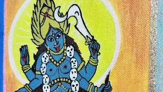 Devi Kali-काली |1st Dasha Mahavidya| Kali Yantra|Canvas Painting | Indian Art | Artist: Punam Kamat