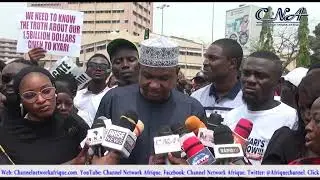 Protesters Storm NASS, Call For Prosecution Of Fmr. NNPCL Boss Kyari.