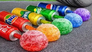 Crushing Experiments Video! &Car vs Crunchy Color Giant Toothpaste Balloons & Soft Things By Car