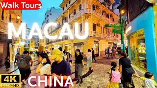 Macau China 🇲🇴 | A Walk Through Night Life in Macau 2025 | 4K HDR Night Walking Tours