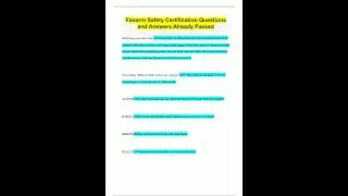 Firearm Safety Certification Questions and Answers Already Passed736