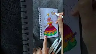 Cute Princess Cartoon Coloring Fun | Kids Song + Art & Craft Educational Video #shorts #shortvideo