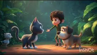 Lost Boy in Forest 🐾 Cat & Dog Become Heroes | Animated Story