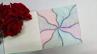 Easy Abstract Doodle Art | Colorful Line Illusion Drawing for Beginners #art #doodle #easy #yt #draw
