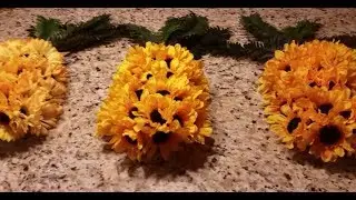 DIY Pineapple Wreath Using Dollar Tree Items!