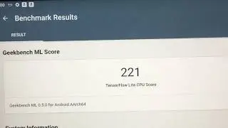 Amazon Fire Max 11: Geekbench ML Score: 221 TensorFlow Lite CPU Score